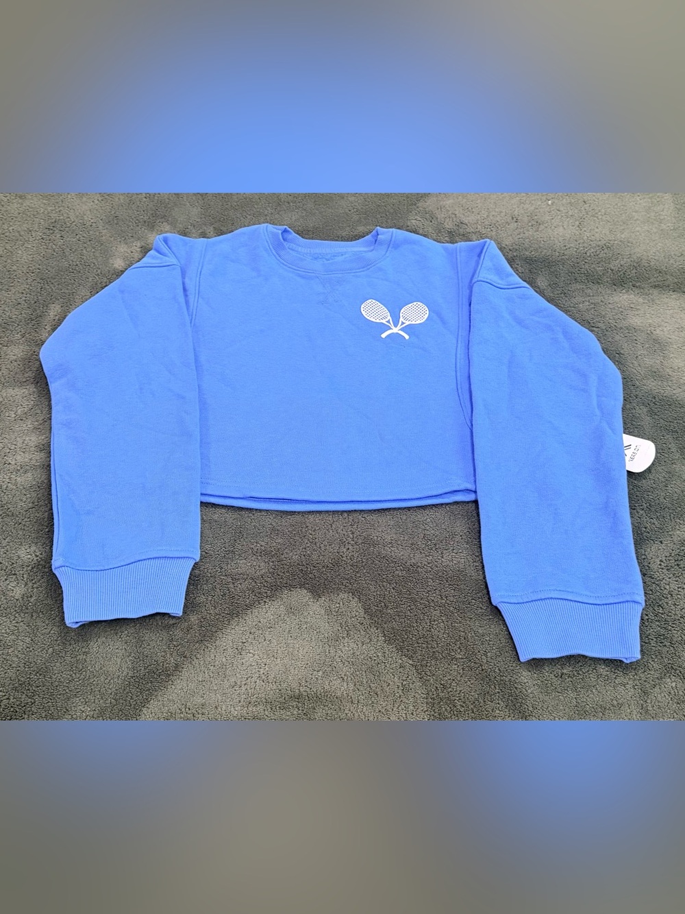 Xersion Girls Crew Neck Fleece Long Sleeve Sweatshirt in blue tennis size M.